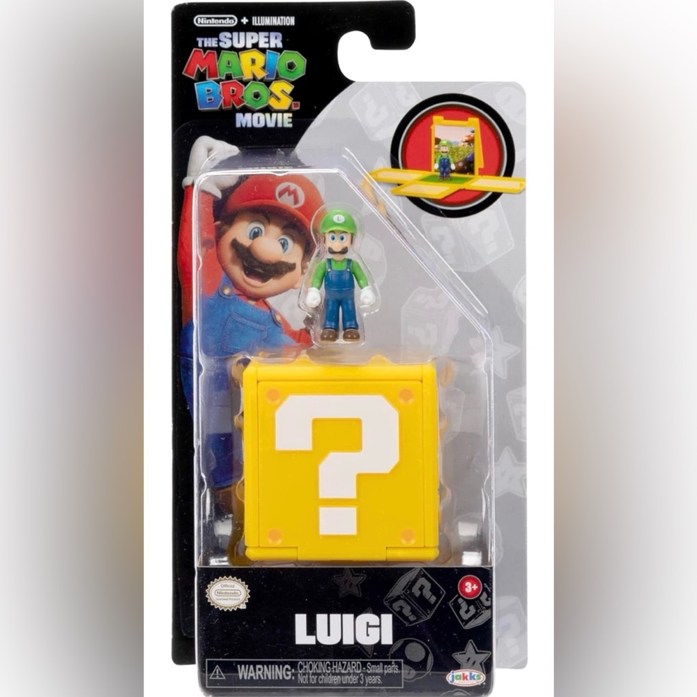THE SUPER MARIO BROS. MOVIE – 1.25” Luigi Mini Figure with Question Block
